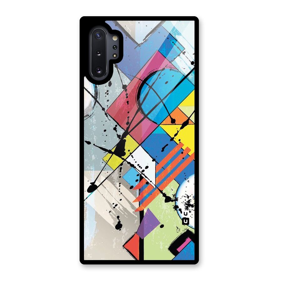 Abstract Paint Shape Glass Back Case for Galaxy Note 10 Plus