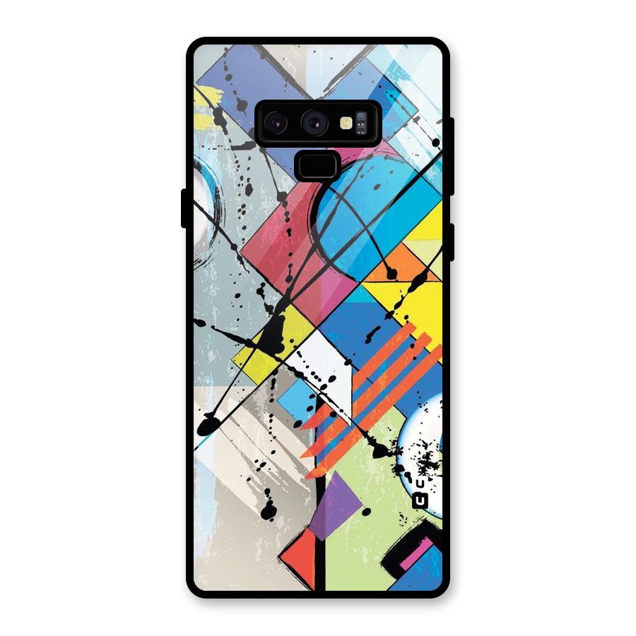 Abstract Paint Shape Glass Back Case for Galaxy Note 9