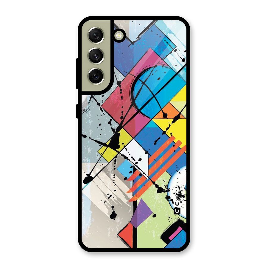Abstract Paint Shape Glass Back Case for Galaxy S21 FE 5G
