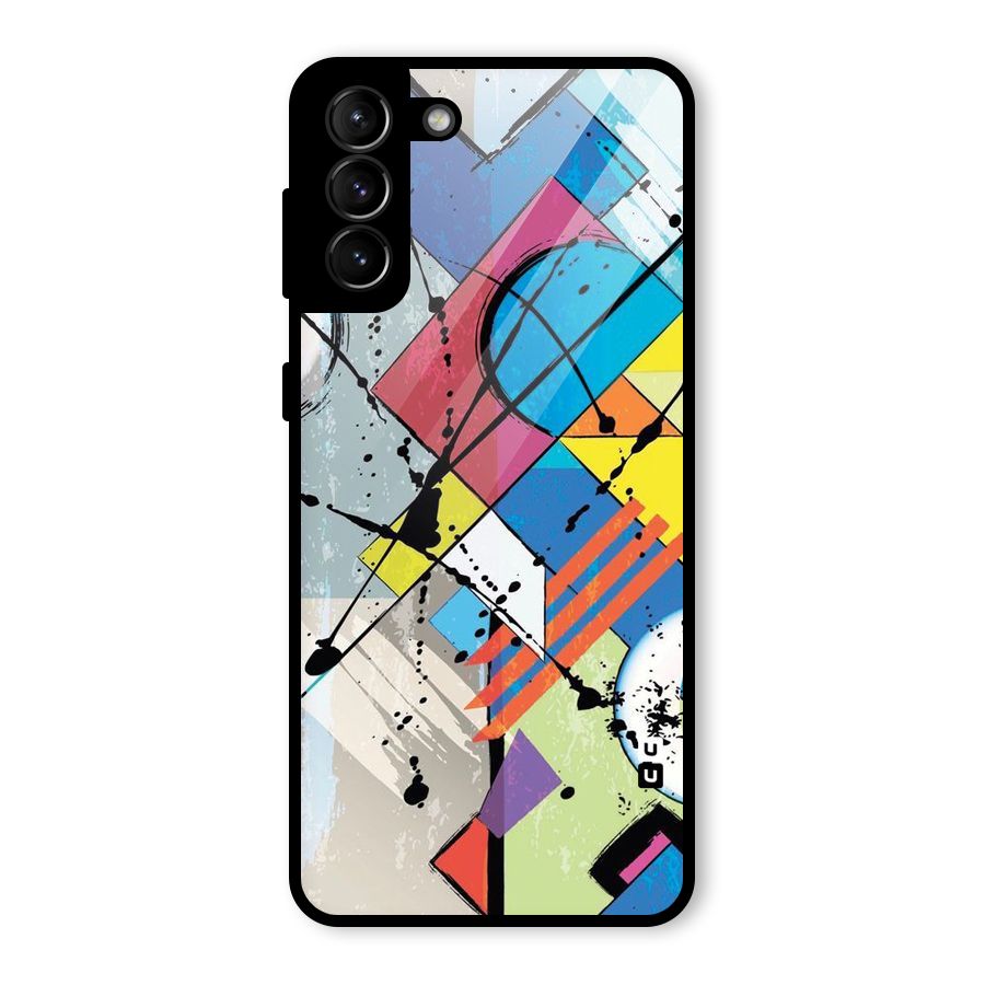Abstract Paint Shape Glass Back Case for Galaxy S21 Plus