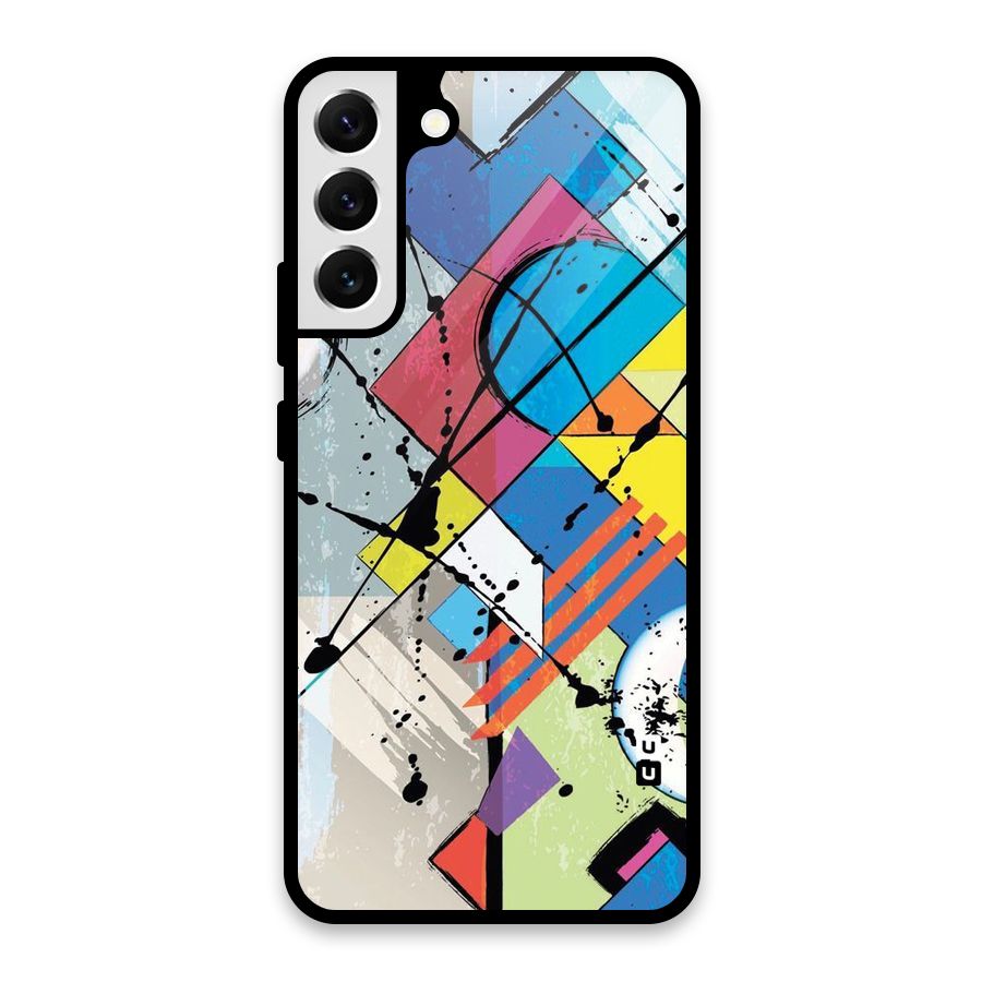Abstract Paint Shape Glass Back Case for Galaxy S22 Plus 5G
