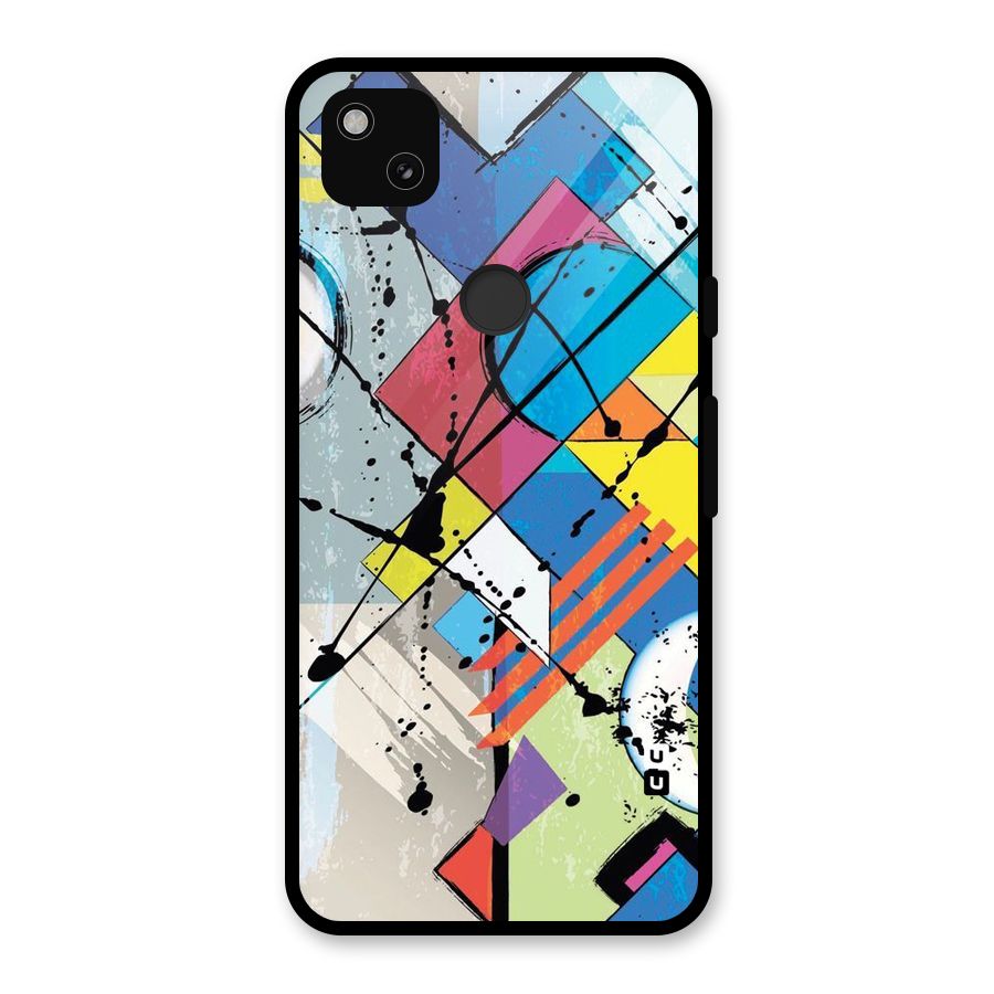 Abstract Paint Shape Glass Back Case for Google Pixel 4a