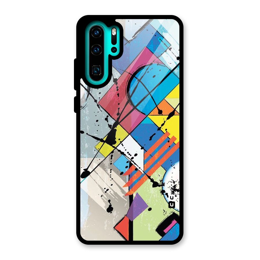 Abstract Paint Shape Glass Back Case for Huawei P30 Pro
