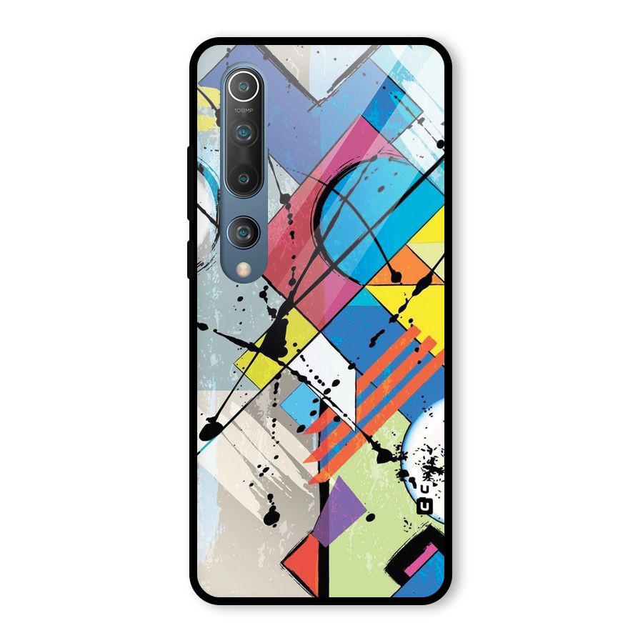 Abstract Paint Shape Glass Back Case for Mi 10
