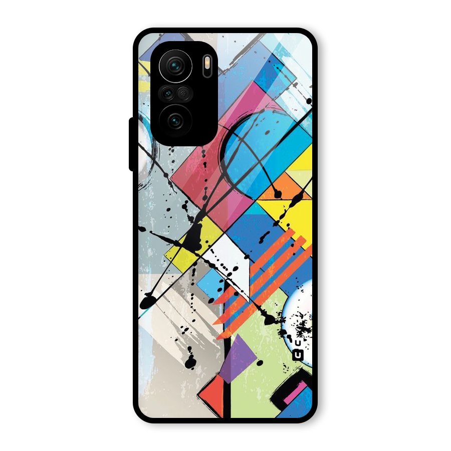 Abstract Paint Shape Glass Back Case for Mi 11X Pro