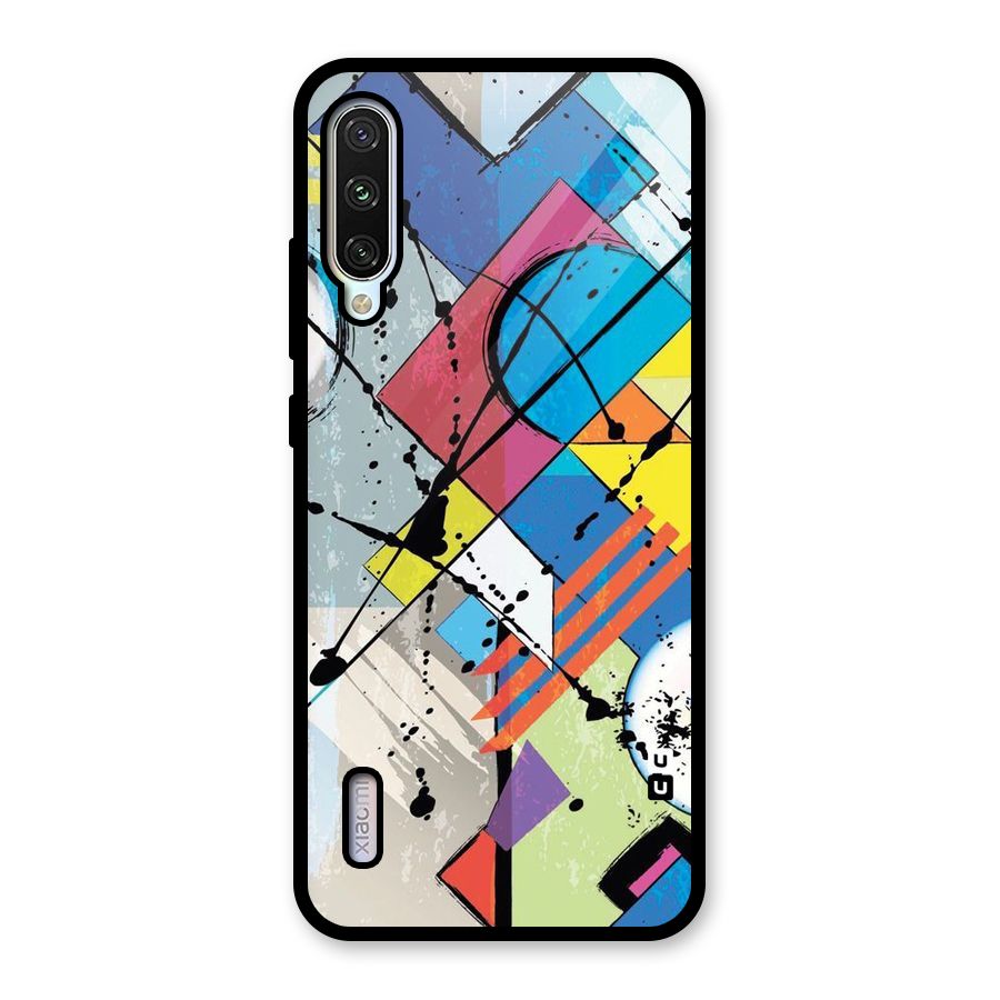 Abstract Paint Shape Glass Back Case for Mi A3