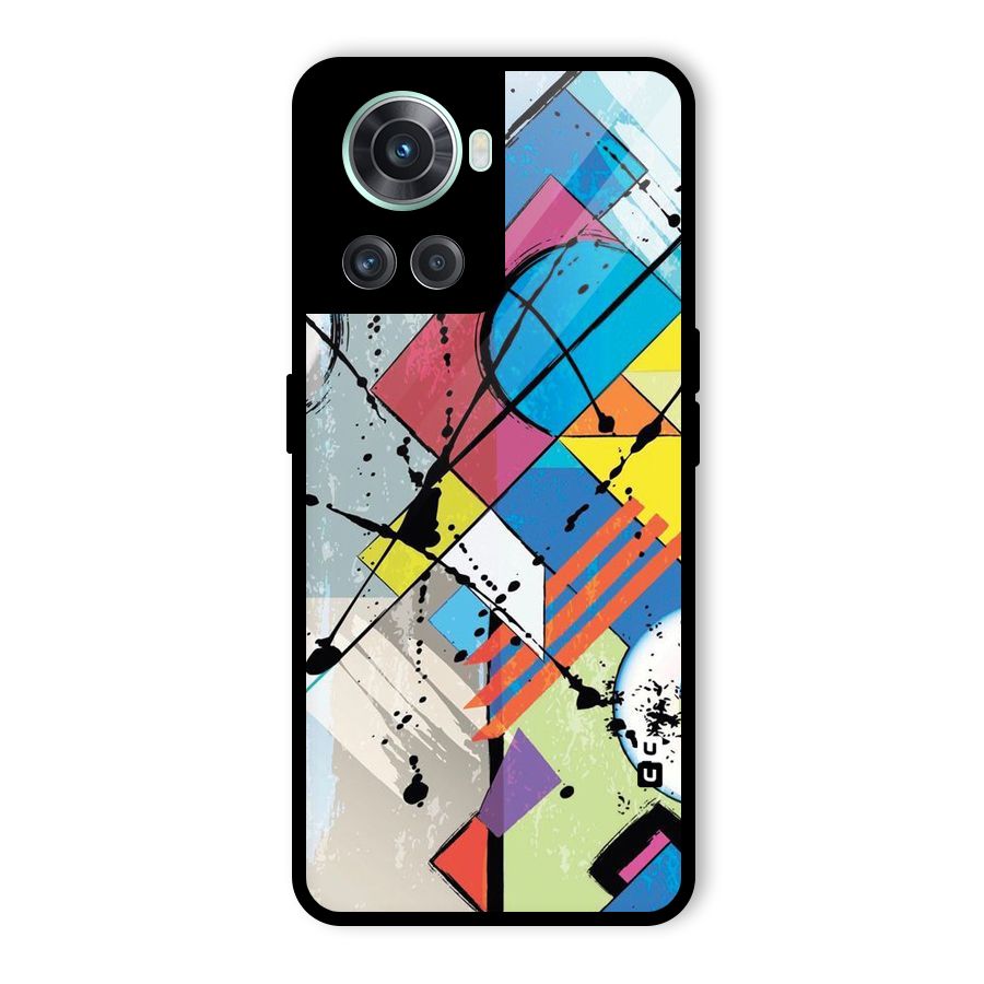 Abstract Paint Shape Glass Back Case for OnePlus 10R