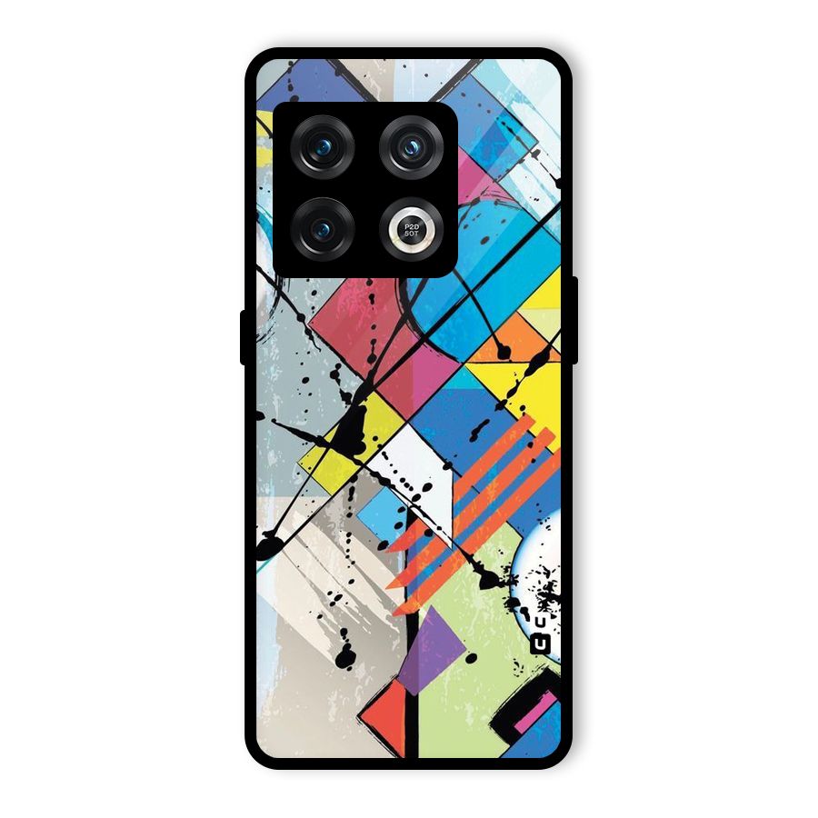 Abstract Paint Shape Glass Back Case for OnePlus 10 Pro 5G