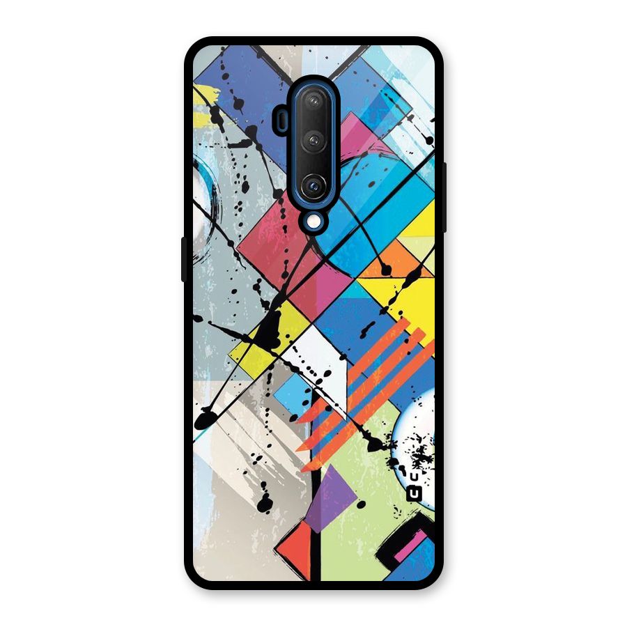 Abstract Paint Shape Glass Back Case for OnePlus 7T Pro