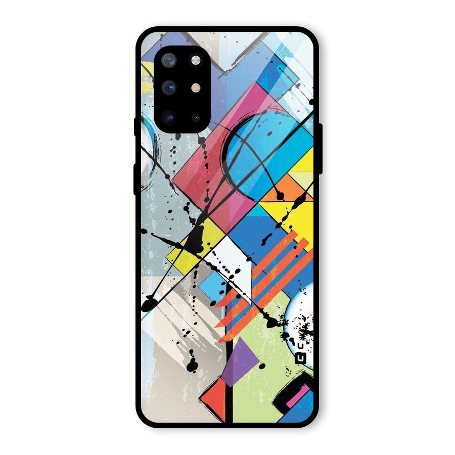 Abstract Paint Shape Glass Back Case for OnePlus 8T