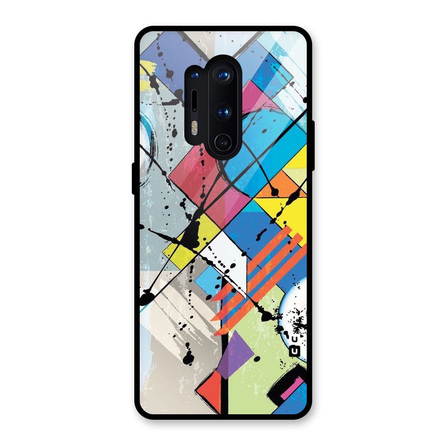 Abstract Paint Shape Glass Back Case for OnePlus 8 Pro