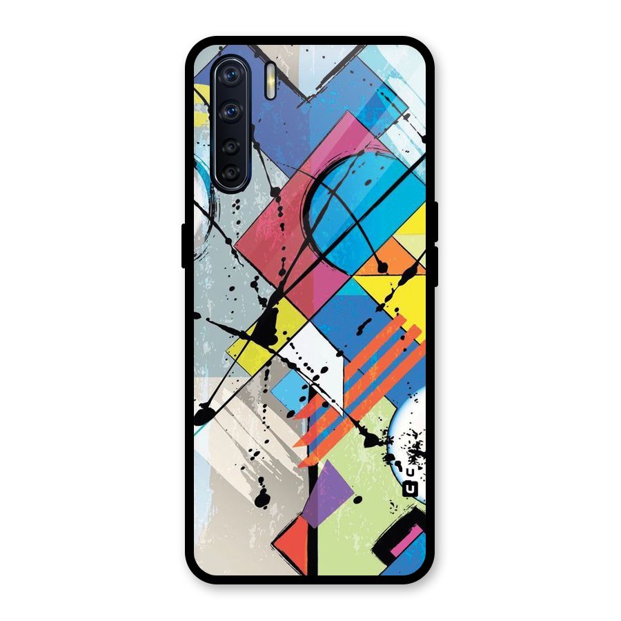 Abstract Paint Shape Glass Back Case for Oppo F15
