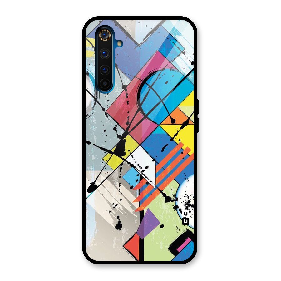 Abstract Paint Shape Glass Back Case for Realme 6 Pro