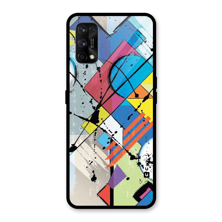 Abstract Paint Shape Glass Back Case for Realme 7 Pro