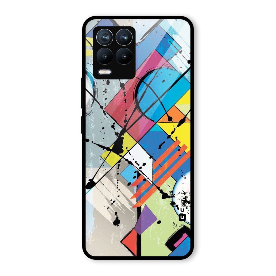 Abstract Paint Shape Glass Back Case for Realme 8 Pro