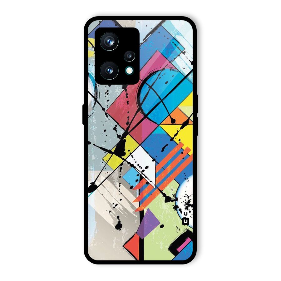 Abstract Paint Shape Glass Back Case for Realme 9 Pro Plus 5G