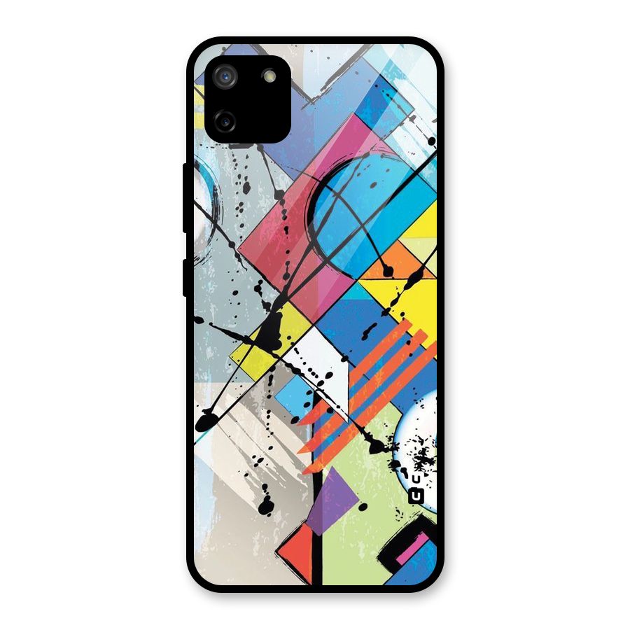 Abstract Paint Shape Glass Back Case for Realme C11