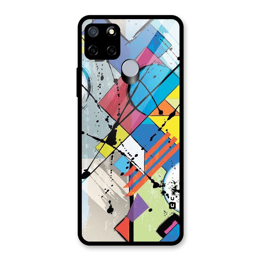 Abstract Paint Shape Glass Back Case for Realme C12