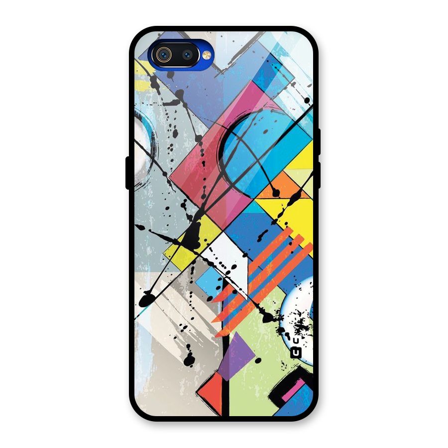 Abstract Paint Shape Glass Back Case for Realme C2