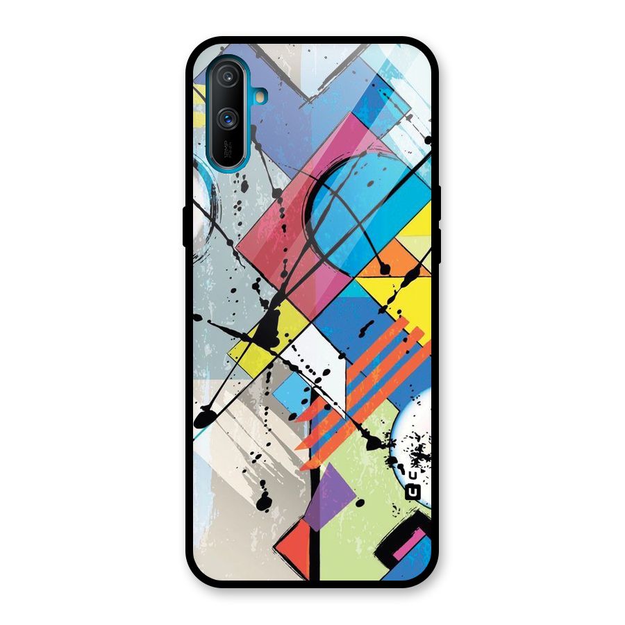 Abstract Paint Shape Glass Back Case for Realme C3