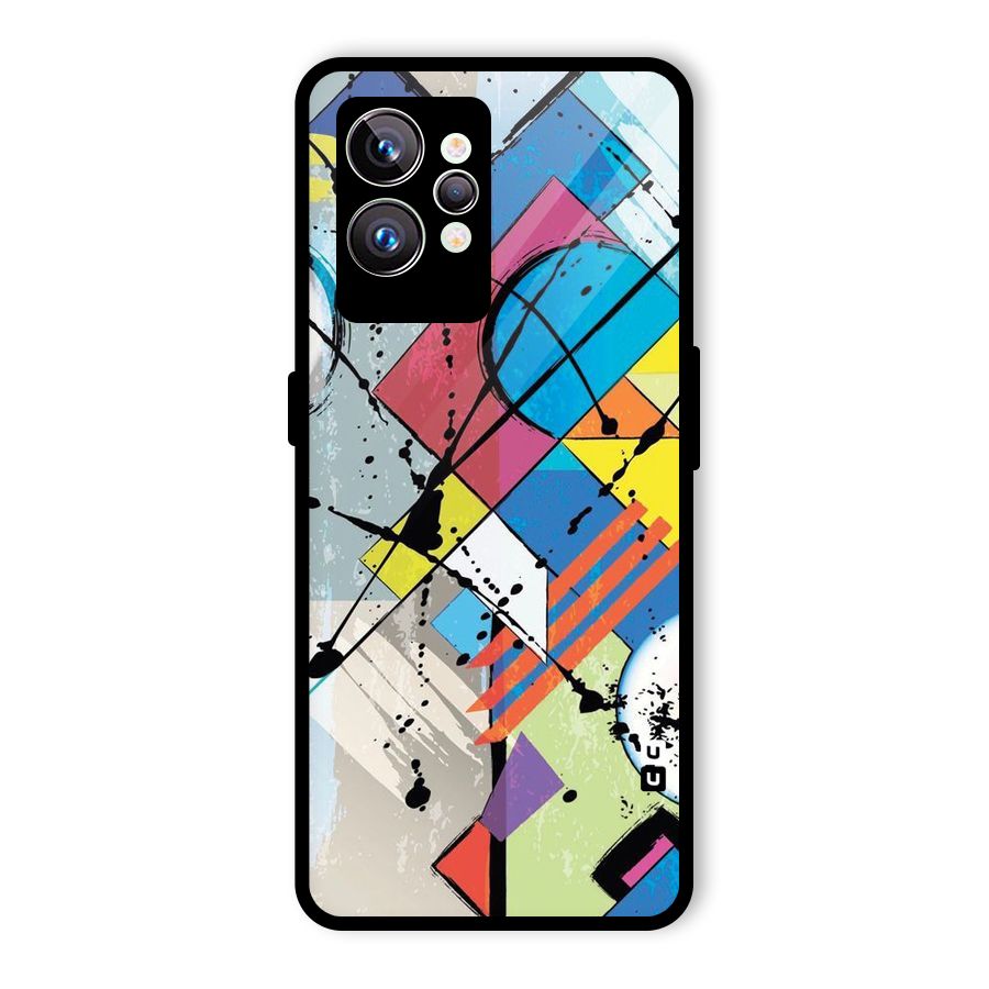 Abstract Paint Shape Glass Back Case for Realme GT2 Pro