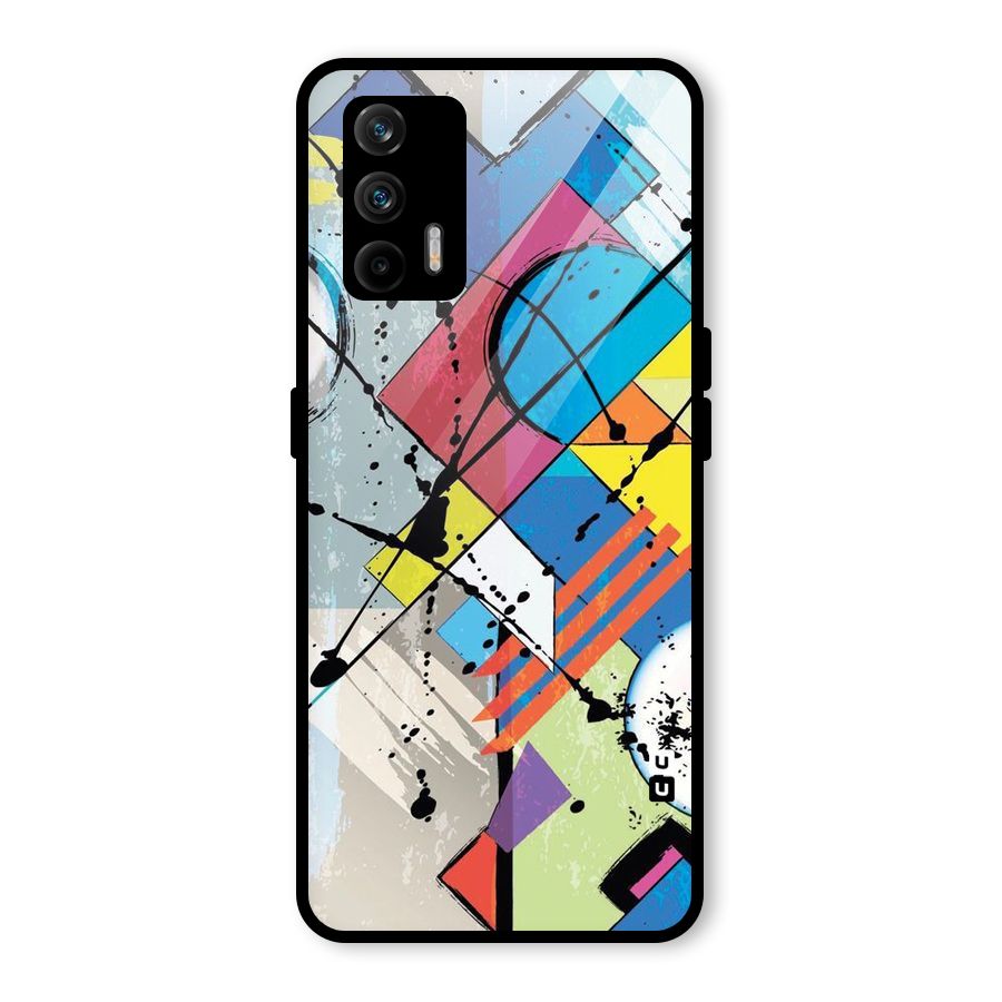 Abstract Paint Shape Glass Back Case for Realme GT 5G