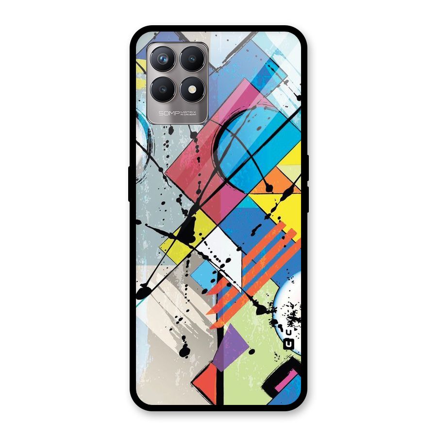 Abstract Paint Shape Glass Back Case for Realme Narzo 50