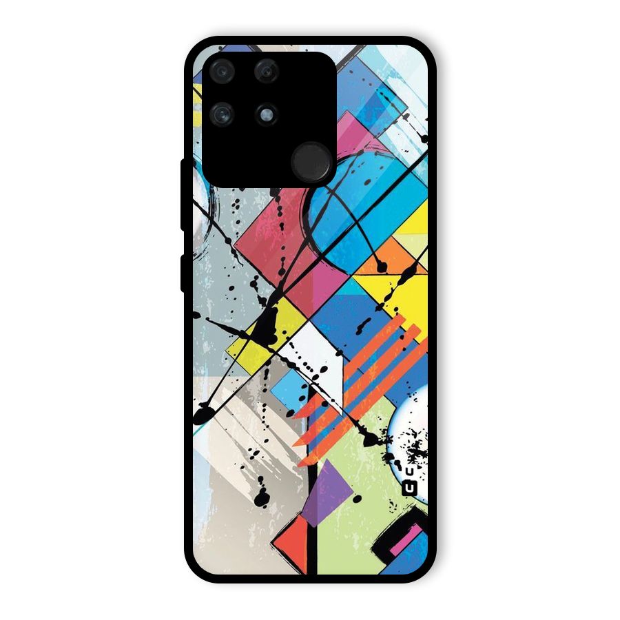 Abstract Paint Shape Glass Back Case for Realme Narzo 50A
