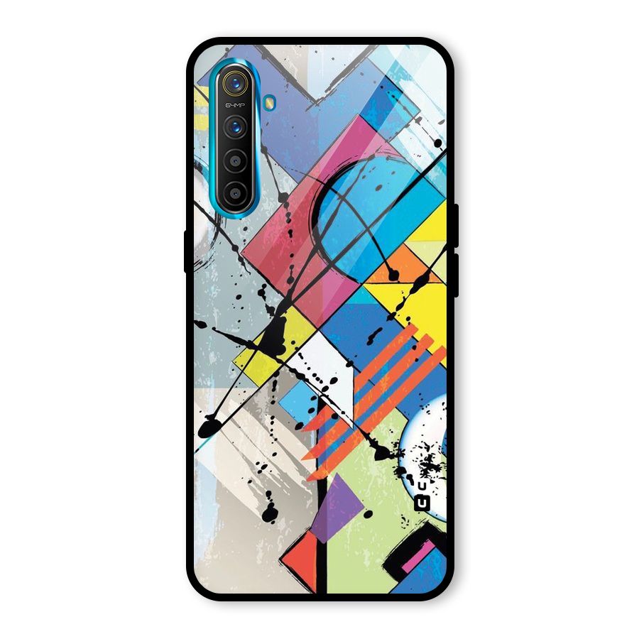 Abstract Paint Shape Glass Back Case for Realme X2