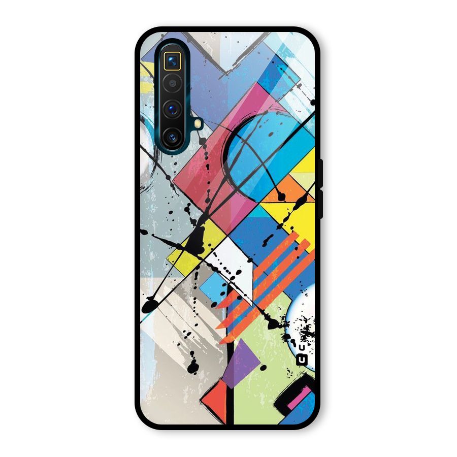 Abstract Paint Shape Glass Back Case for Realme X3 SuperZoom