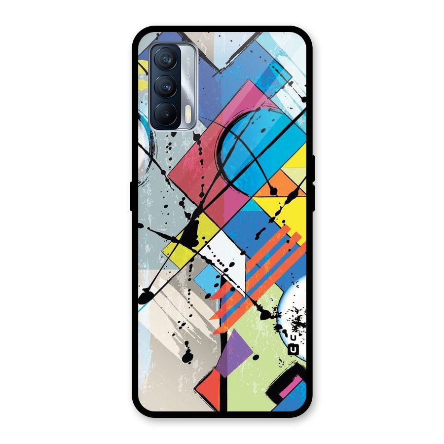 Abstract Paint Shape Glass Back Case for Realme X7