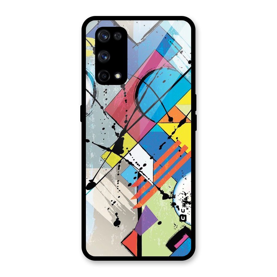 Abstract Paint Shape Glass Back Case for Realme X7 Pro