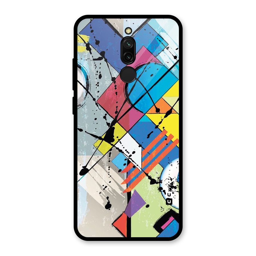 Abstract Paint Shape Glass Back Case for Redmi 8