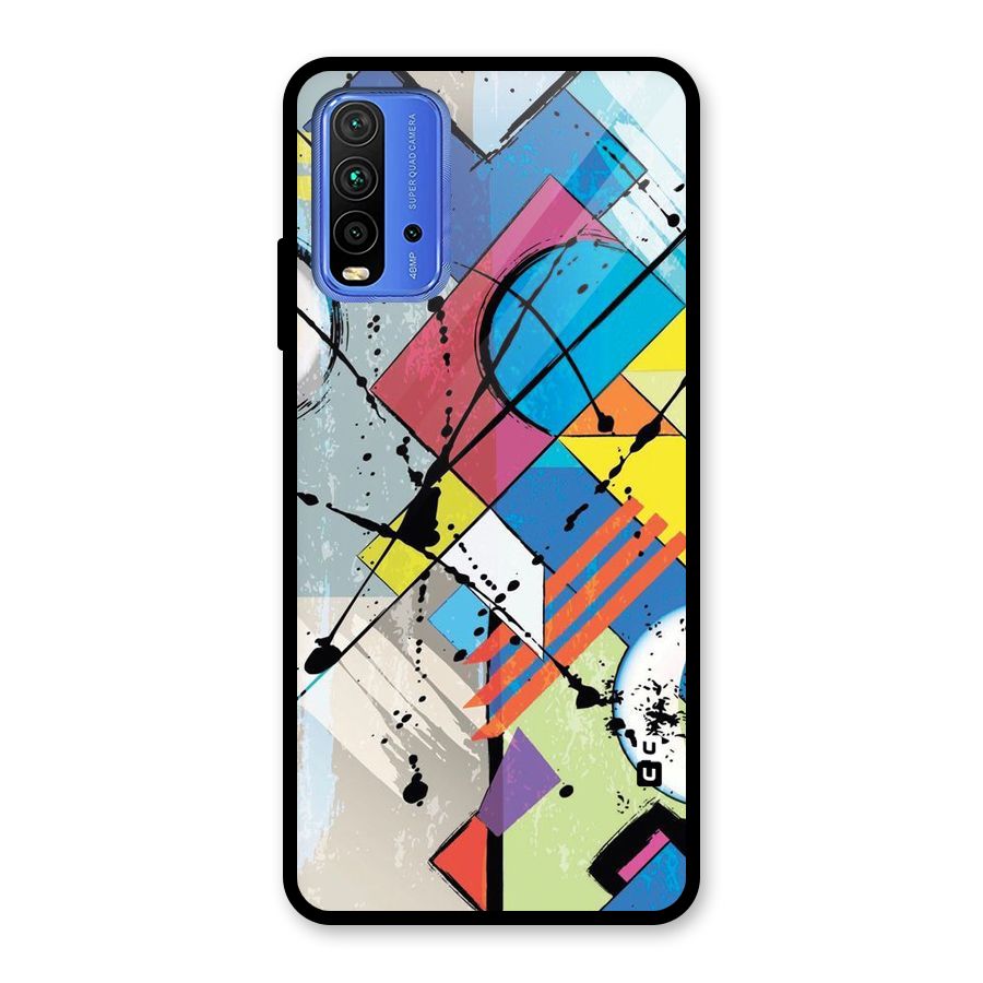 Abstract Paint Shape Glass Back Case for Redmi 9 Power