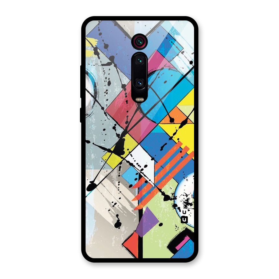 Abstract Paint Shape Glass Back Case for Redmi K20 Pro