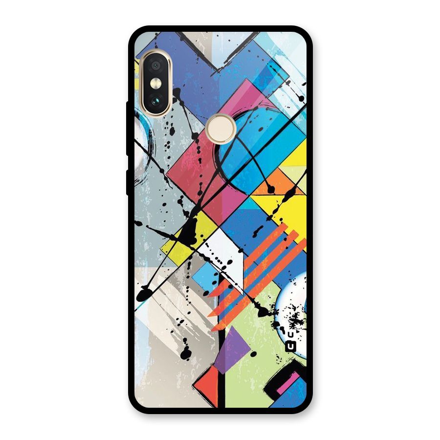 Abstract Paint Shape Glass Back Case for Redmi Note 5 Pro
