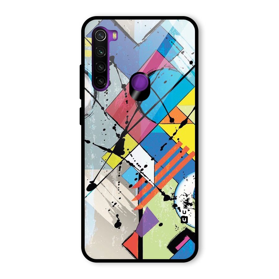 Abstract Paint Shape Glass Back Case for Redmi Note 8