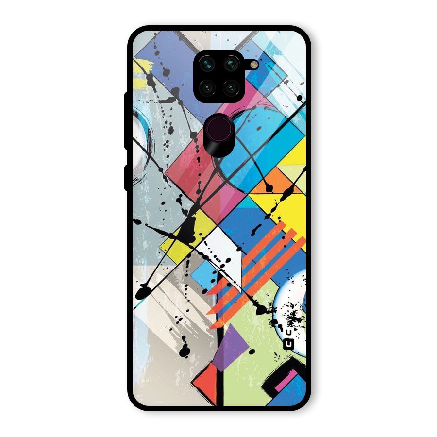 Abstract Paint Shape Glass Back Case for Redmi Note 9