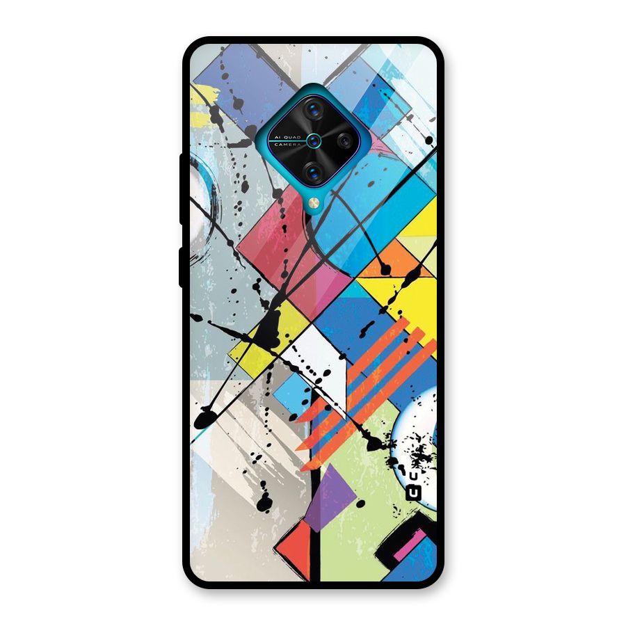 Abstract Paint Shape Glass Back Case for Vivo S1 Pro