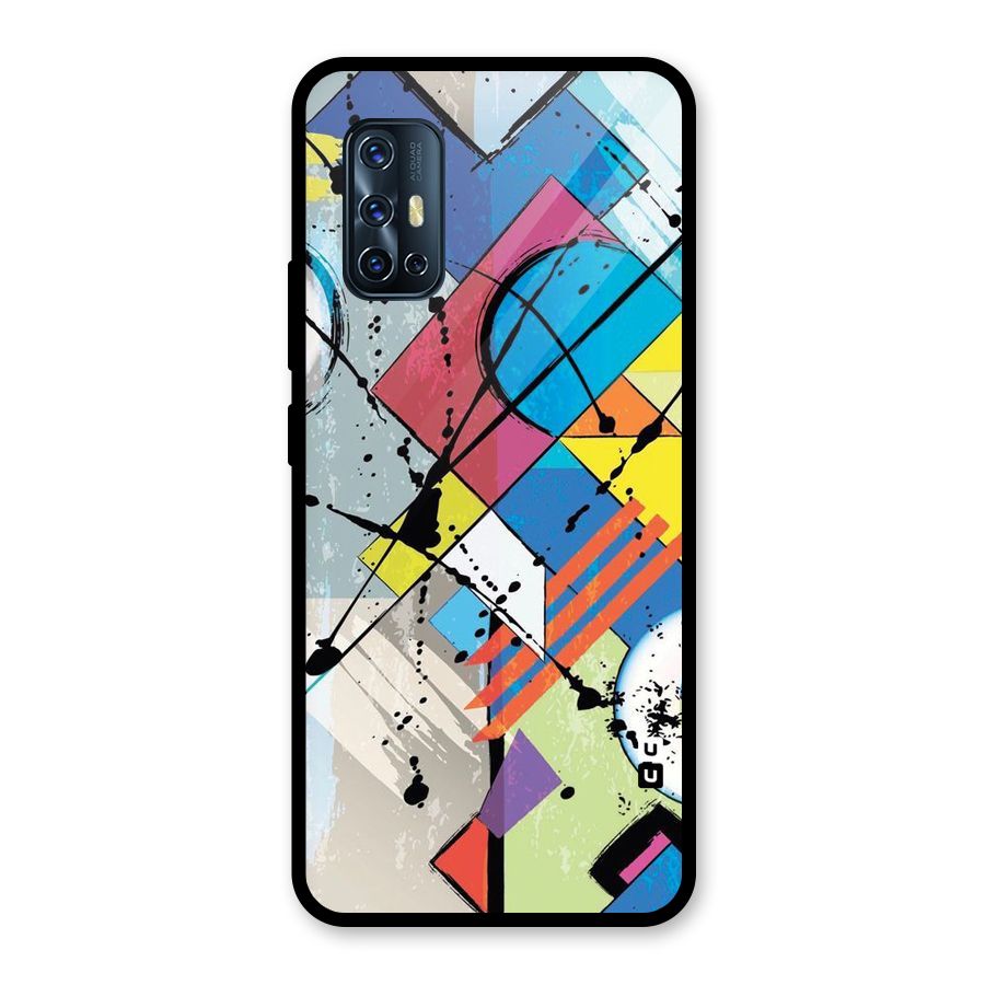Abstract Paint Shape Glass Back Case for Vivo V17