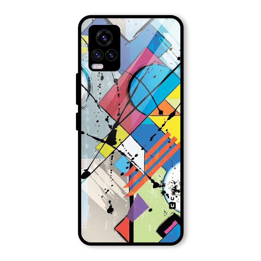 Abstract Paint Shape Glass Back Case for Vivo V20