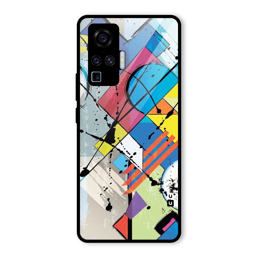 Abstract Paint Shape Glass Back Case for Vivo X50 Pro