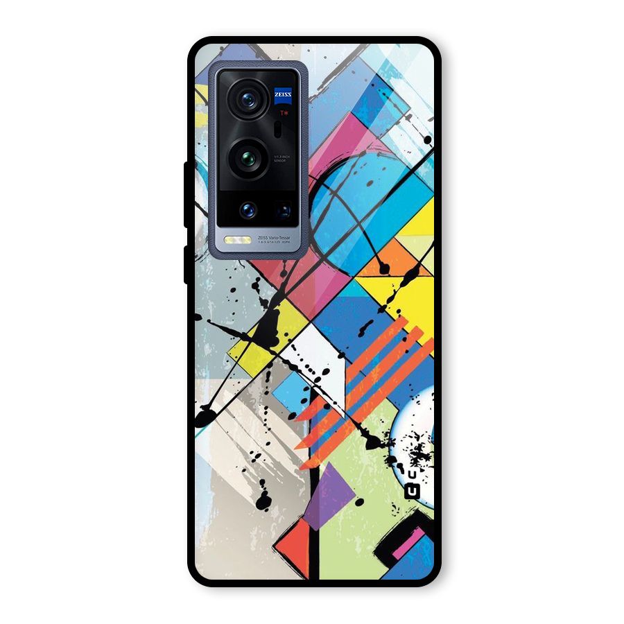Abstract Paint Shape Glass Back Case for Vivo X60 Pro Plus
