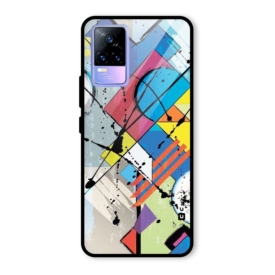 Abstract Paint Shape Glass Back Case for Vivo Y73