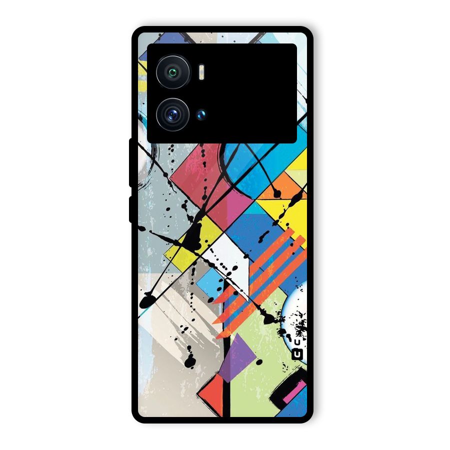 Abstract Paint Shape Glass Back Case for Vivo iQOO 9 Pro