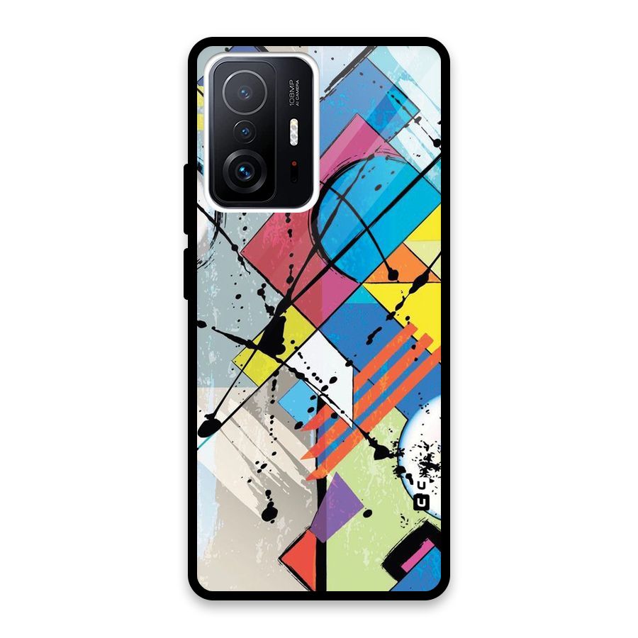 Abstract Paint Shape Glass Back Case for Xiaomi 11T Pro