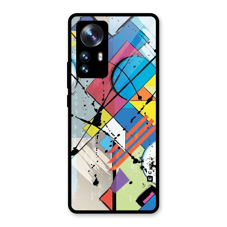 Abstract Paint Shape Glass Back Case for Xiaomi 12 Pro