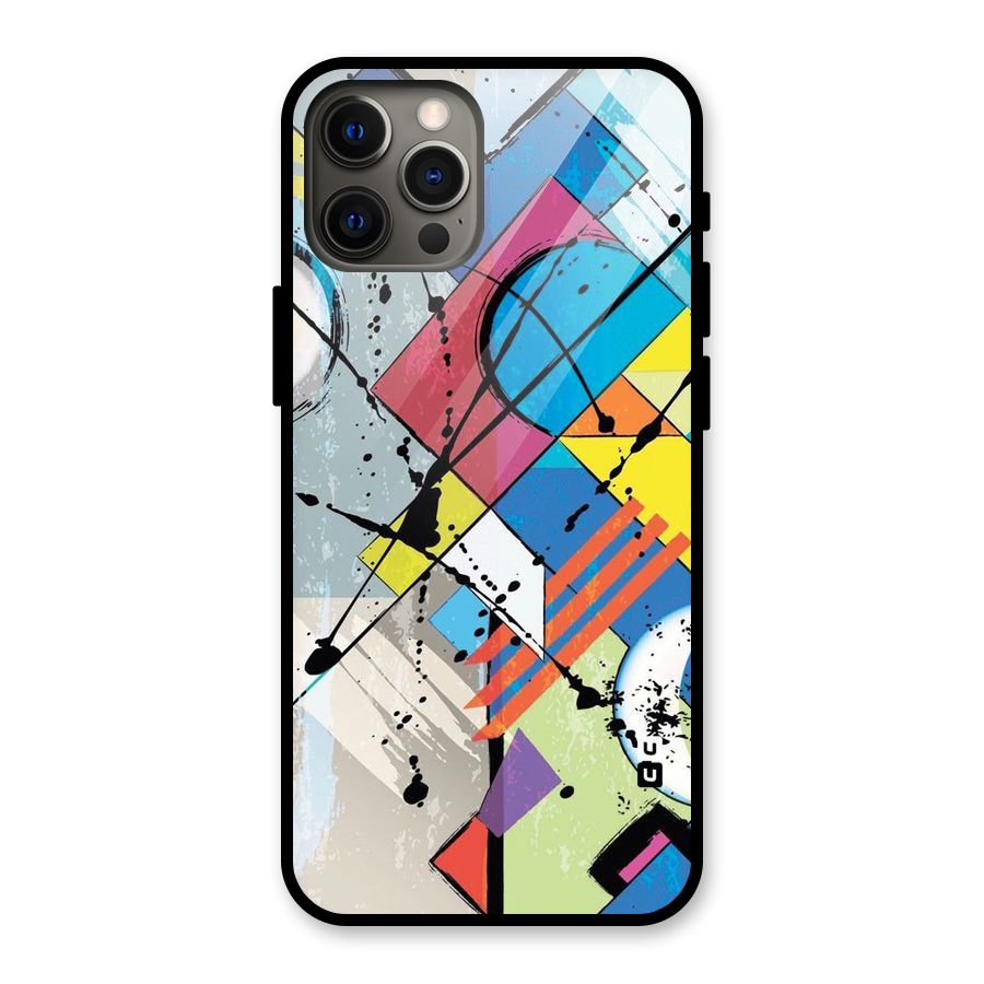 Abstract Paint Shape Glass Back Case for iPhone 12 Pro Max