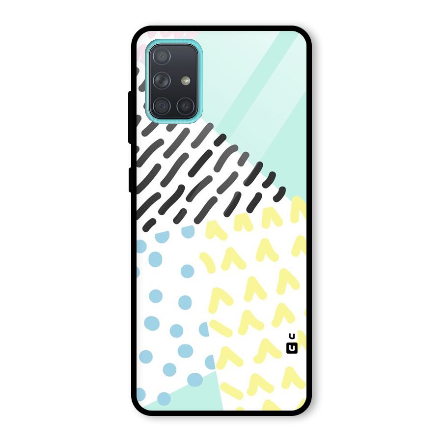 Abstract Pastel Glass Back Case for Galaxy A71