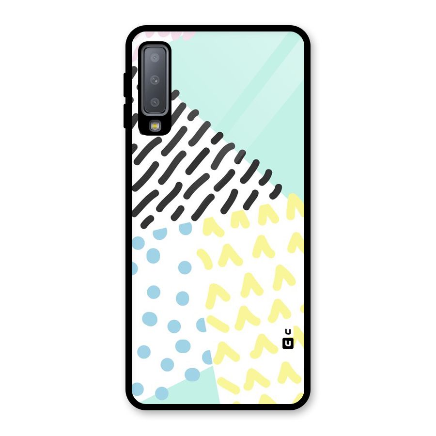 Abstract Pastel Glass Back Case for Galaxy A7 (2018)